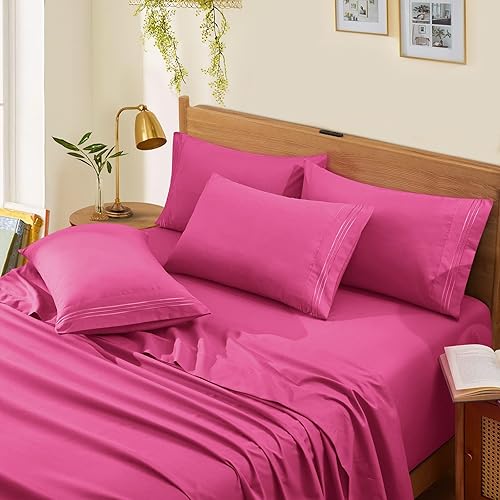 Miniatura 2 de Horbaunal Sábanas de bolsillo extra profundo, se adapta a colchones de 18 a 24 pulgadas de profundidad, juego de sábanas de microfibra de 6 piezas