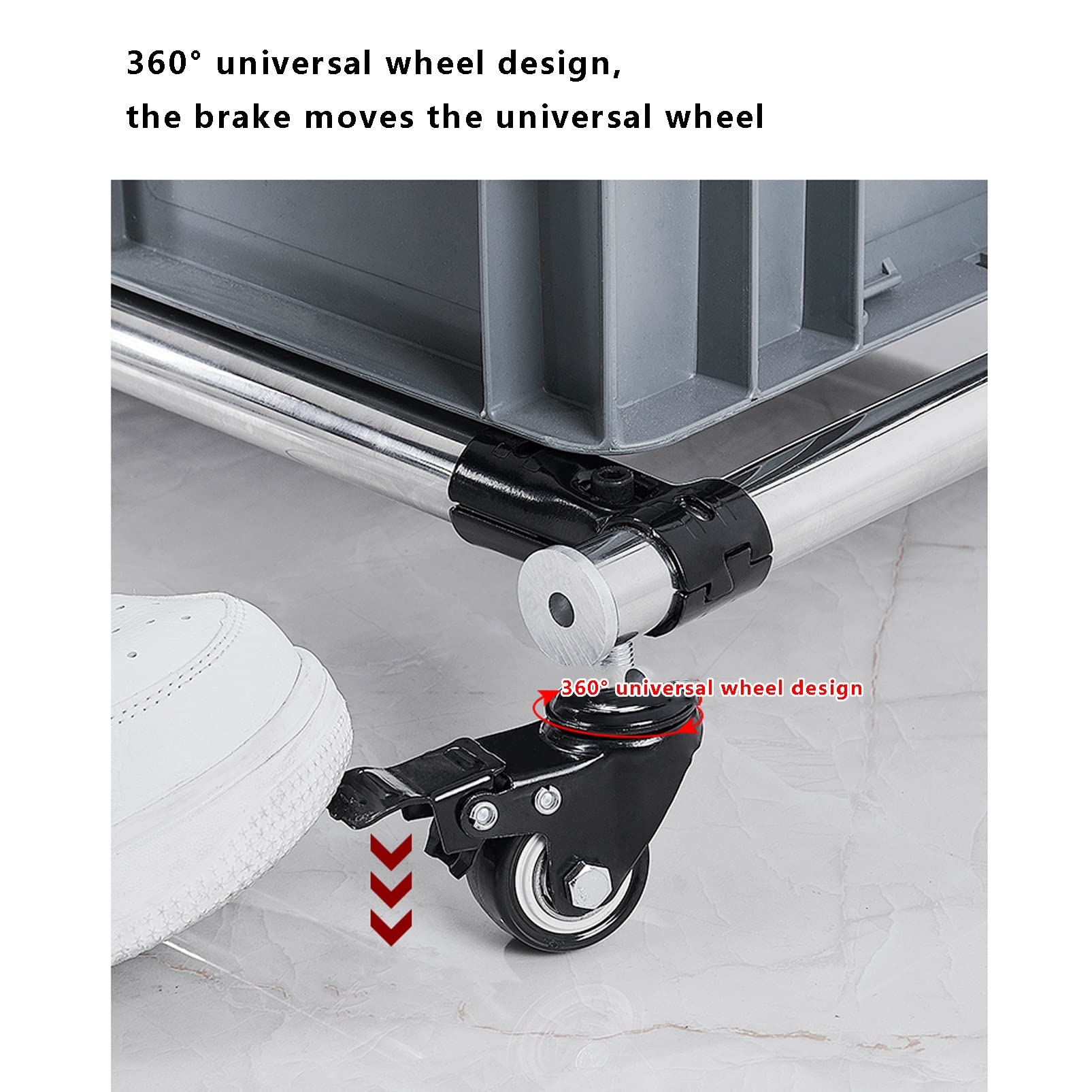 Carrello Portautensili Pulizia Mobile - Supporto Per Scope E Mocio Con Vassoio Raccogliacqua - Foto 7