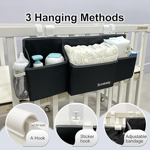 Miniatura 3 de Organizador colgante para pañales de bebé, organizador de dispensación de una sola hoja para cuna de bebé, almacenamiento apilador de pañales