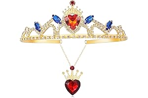 Evie's Red Heart Descendants 3 Tiara and Necklace Set