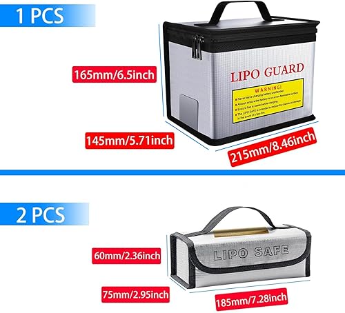 Miniatura 3 de Bolsa de seguridad para batería Lipo, bolsa a prueba de explosiones para baterías de vehículos RC, otras baterías, almacenamiento y carga segura