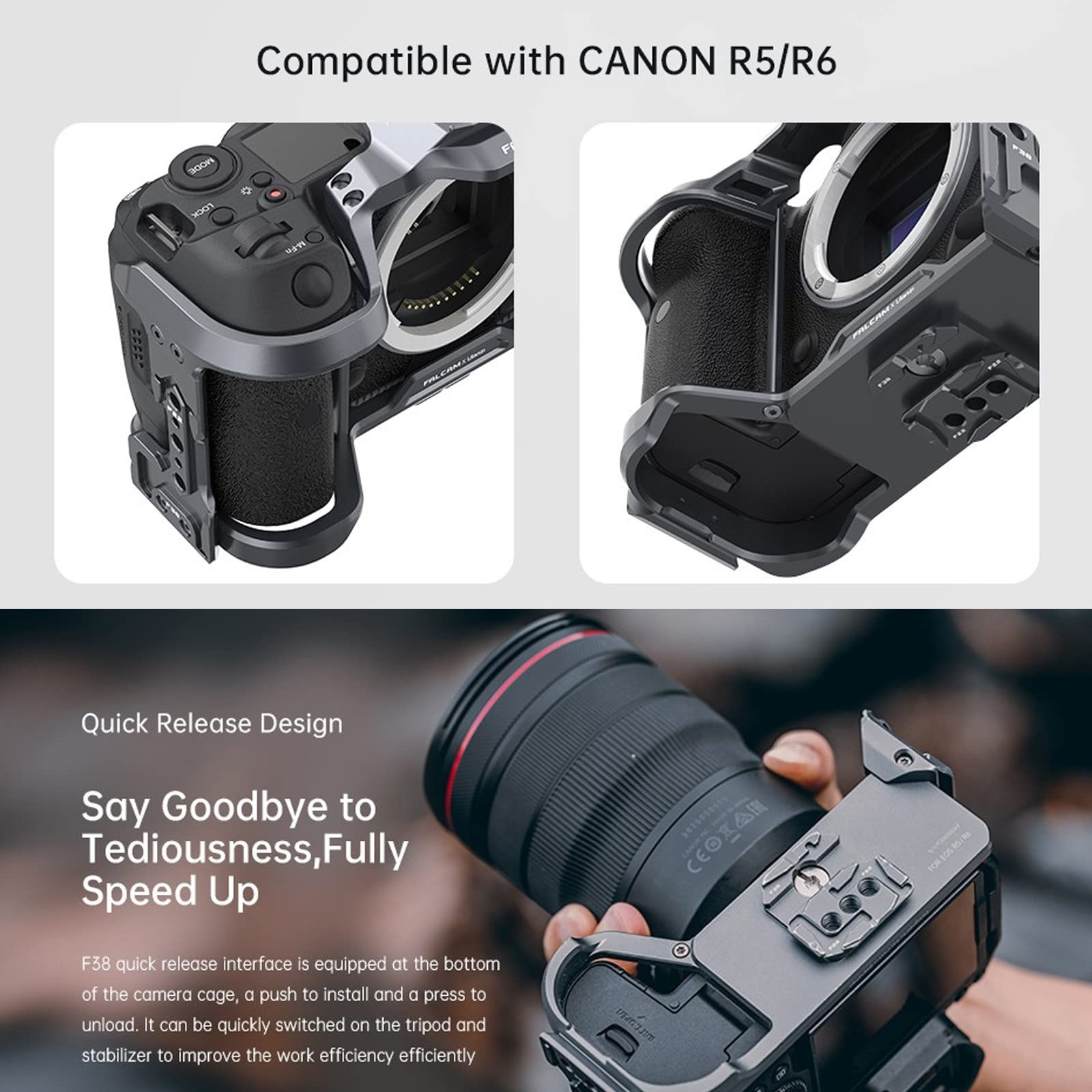 Amazon | Falcam F22 F38 クイック リリース カメラ ケージ Canon EOS 