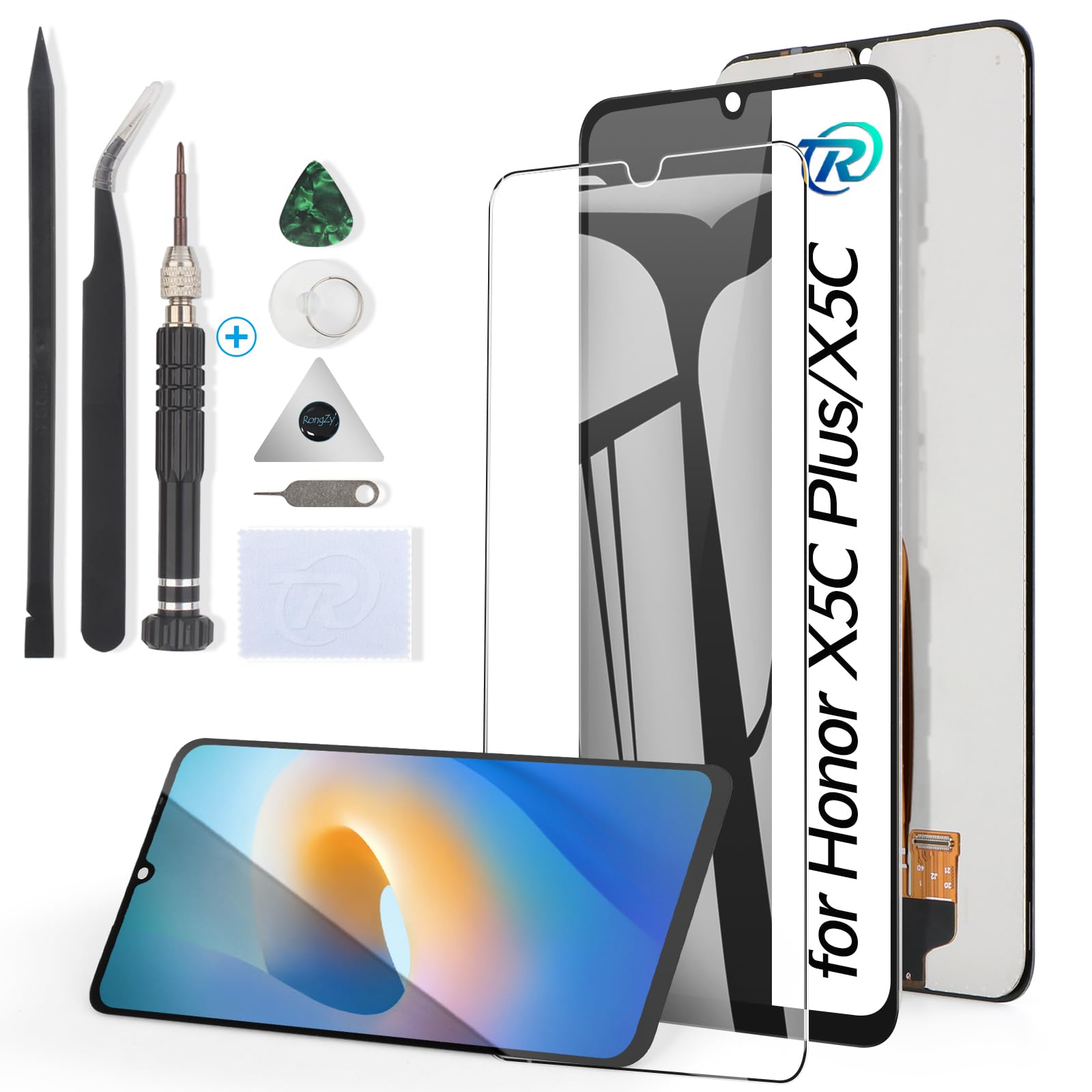 RongZy Écran LCD de rechange pour Honor X5C Plus/X5C avec kit (noir)