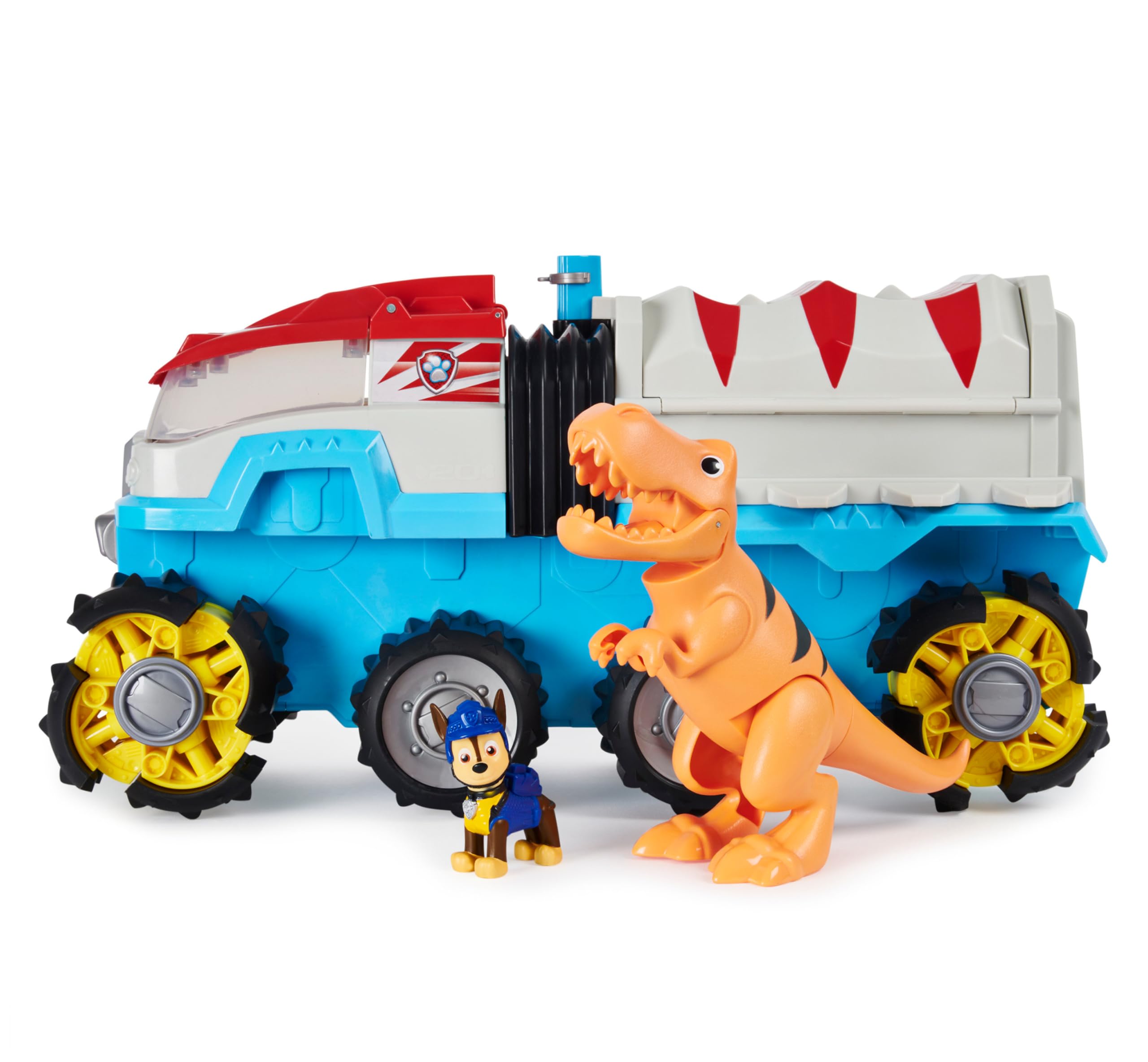 Paw Patrol, Dino Patroller Veicolo motorizzato con Chase e T. Rex, Dotato di Ruote Extra-Large, per i Bambini dai 3 Anni in su