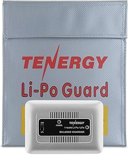 Tenergy TN267 1-4 Cells Li-Po/Li-Fe Balance Charger and Lipo Charging Bag for Airsoft & RC Car Battery Packs with 1S to 4S XH Type Balance Connector