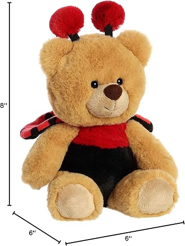 Miniatura 5 de Aurora® Vibrante oso de mariquita de primavera que quiere ser animal de peluche, encanto decorativo, diversión sin fin, marrón, 10 pulgadas