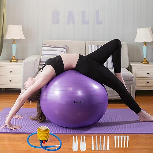 Miniatura 3 de Bomba de bola de yoga para ejercicio con enchufe de repuesto de tapón de aire, kit de adaptador de pasador, bomba de pie manual para pelota de