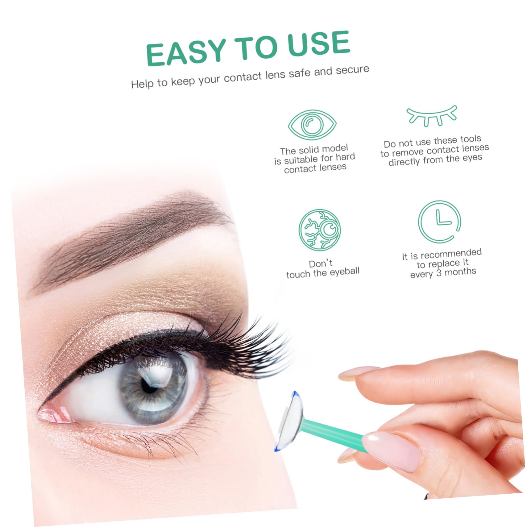 Healeved Lot De 4 Applicateurs De Lentilles En Silicone Pour Lentilles Rigides Matériau Souple Taille Compacte Facile À Utiliser 15 Pièces X 4