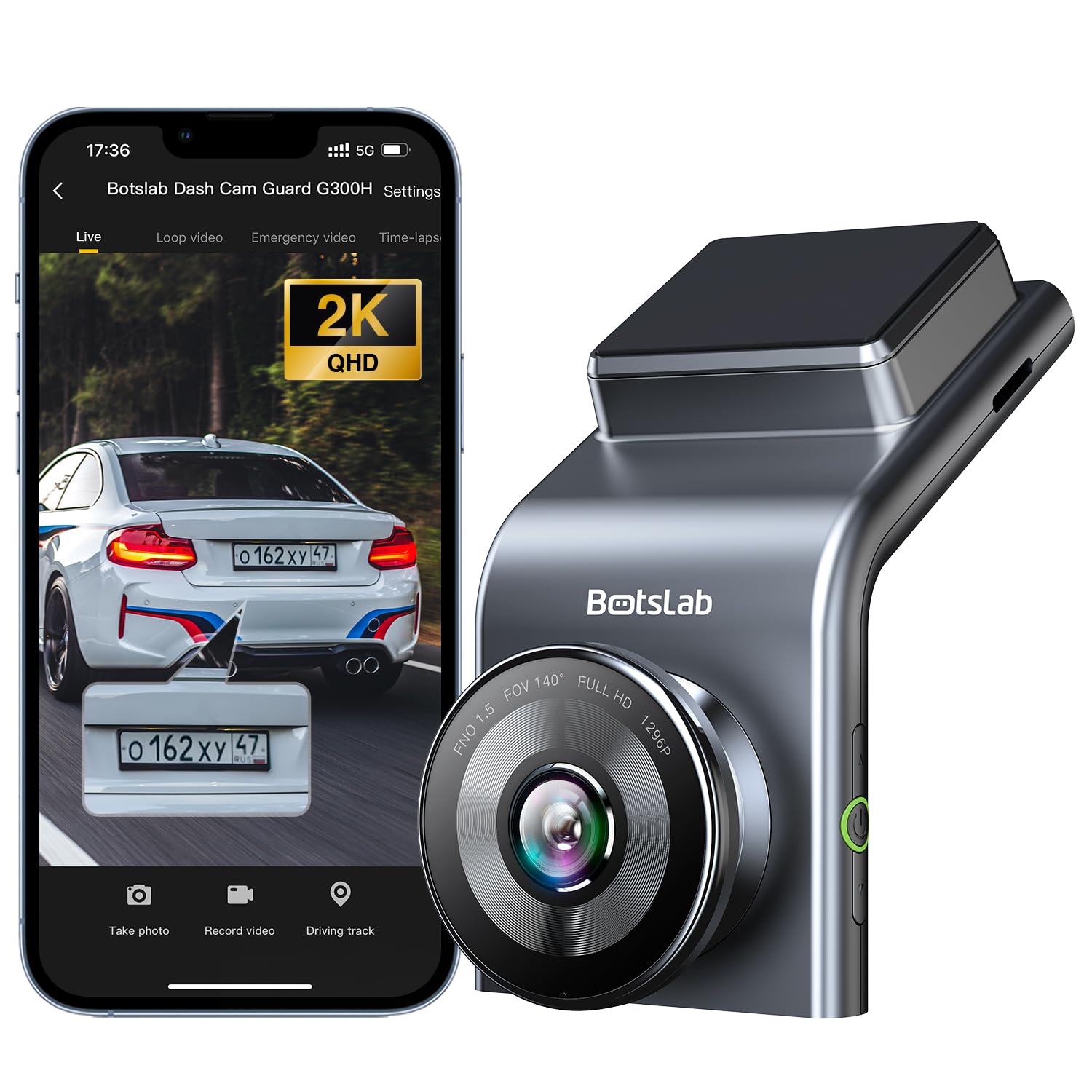 BOTSLAB Dash Cam G300H Pro, 1296P Car DashCam, 140° Wide Angle Car Camera, Color Night Vision, Built in WiFi GPS, 24h Motion Detection Parking Mode, Emergency and Loop Recording-image-40