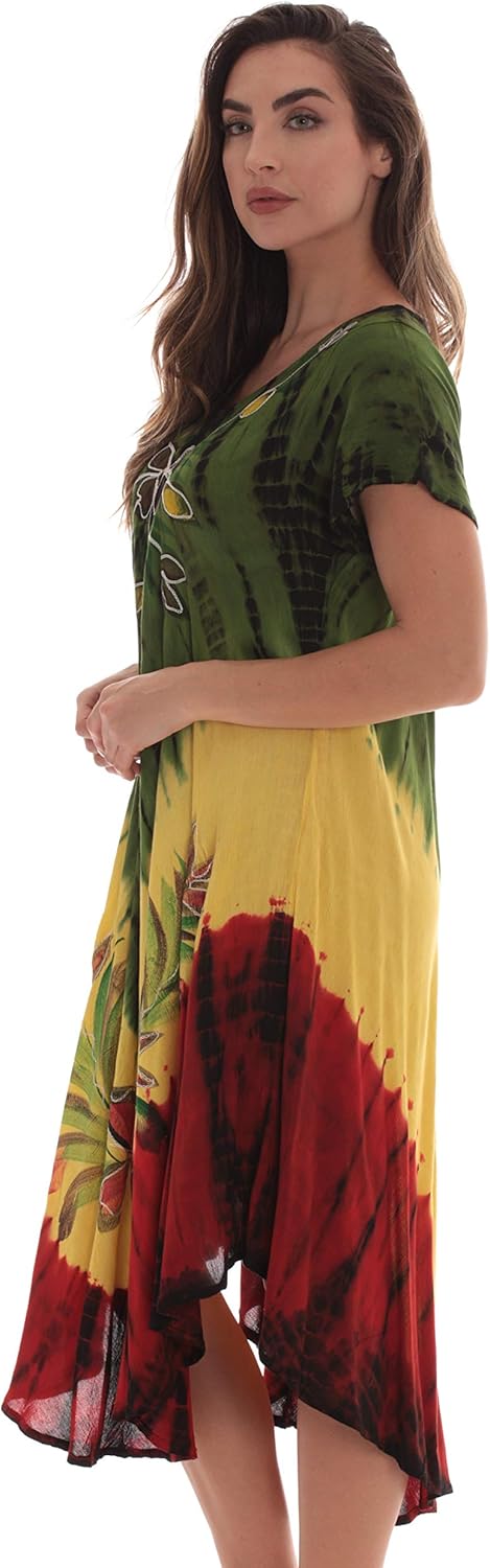 Riviera Sun Rasta Short Sleeve Umbrella Dresses for Women - Image 2