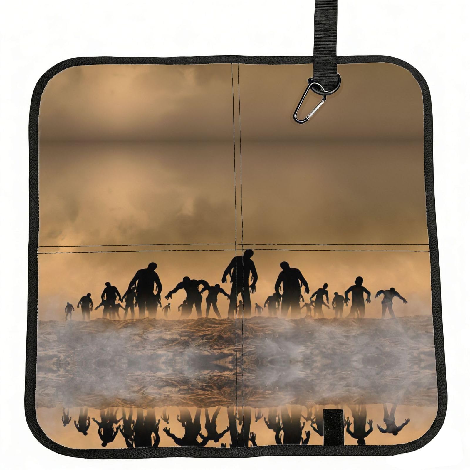 KAPPTYY Many Zombie Printed Bleacher Seat Cushion PE Foam Filling, Foldable Sitting Pad for Concert Stadium Events