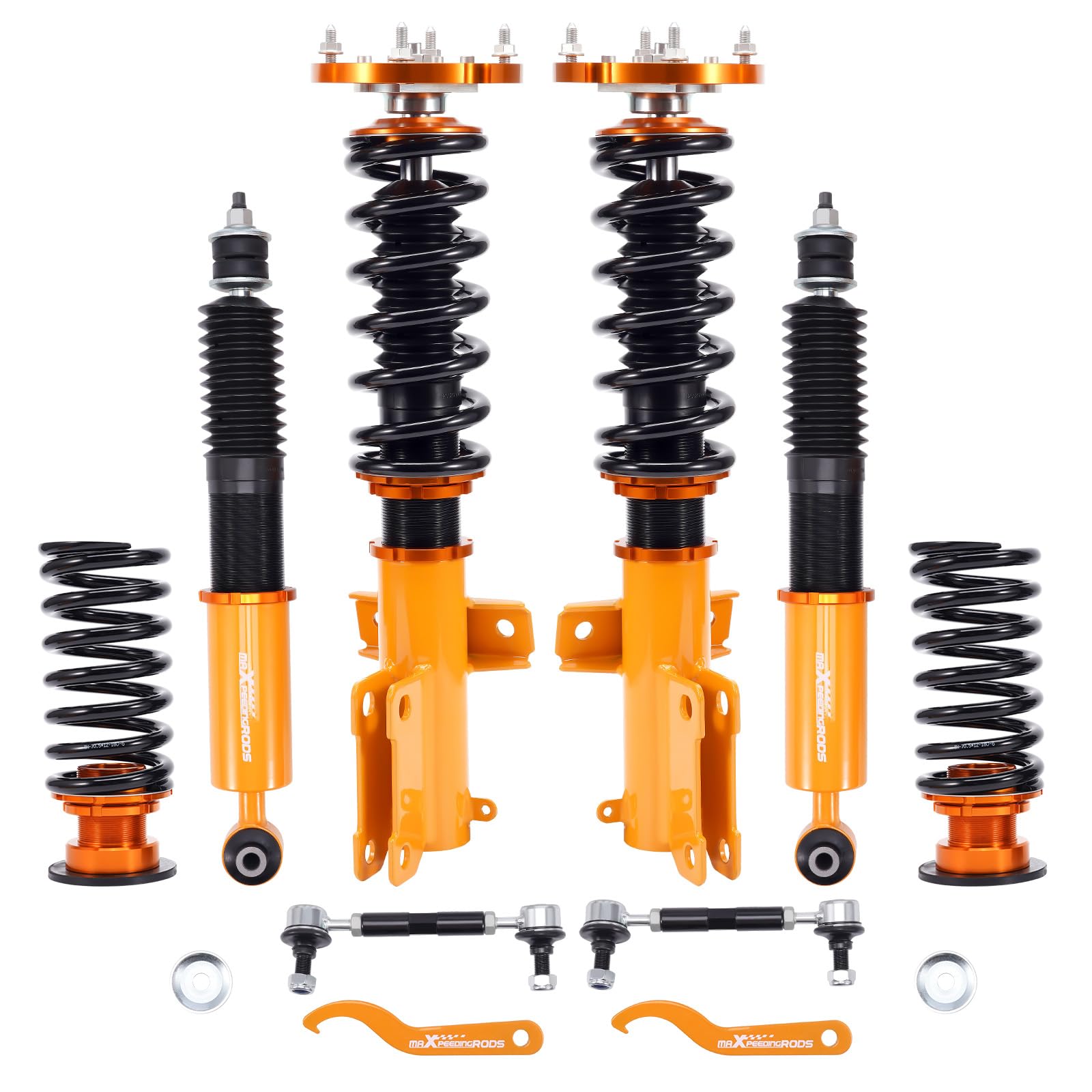 maXpeedingrods Coilovers for Ford Mustang 2005-2014, Height Adjustable Coilovers Suspension Kit, Preset Damping Shock Absorber Struts, Lowering Kit Gold