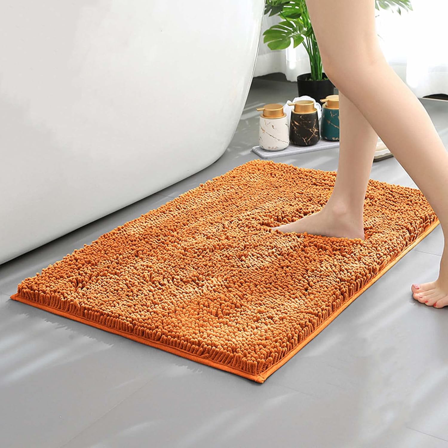 zcvirvae Bathroom Rugs,Bathtub Mat Non Slip,Soft Cozy Shaggy Durable Thick Bath Rugs