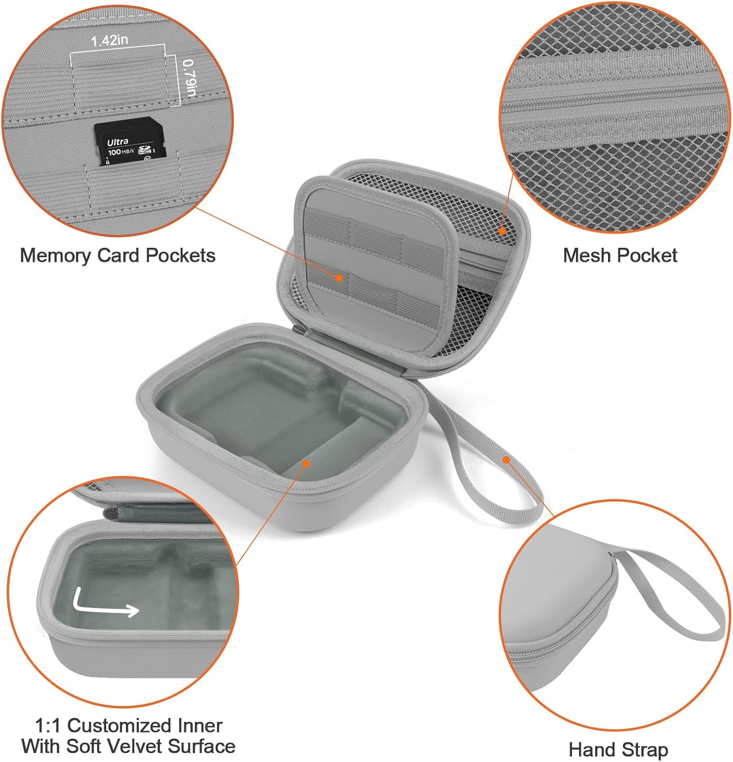 BliFulde Carrying Case for RG353V/ RG353VS Handheld Game Console, Custom-Insert Handheld Emulator Retro Game Holder Organizer, Portable Game Player Storage Bag (Case Only) - Image 3