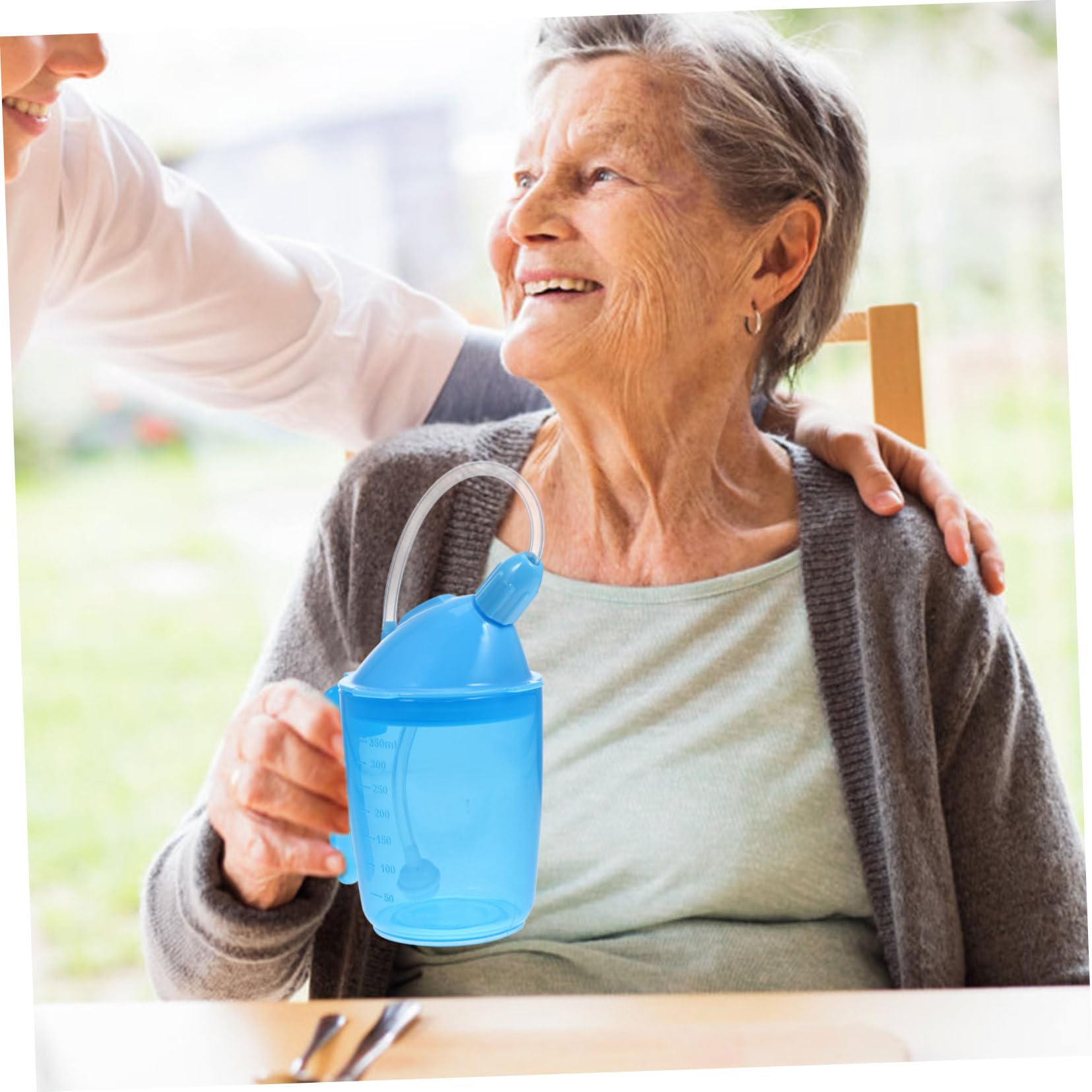 Healvian 3piezas Taza Antiderrame Para Dieta Líquida Vaso De Alimentación Para Mayores y Discapacitados Diseño Ergonómico y Práctico Para Maternidad y Pacientes Cama Degradado