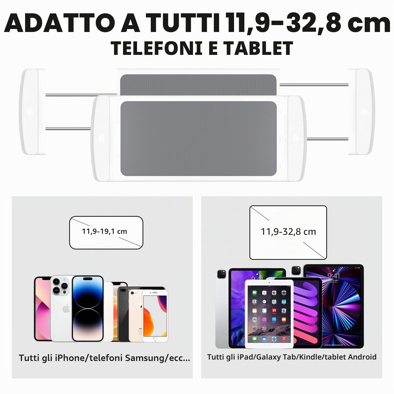 Supporto da pavimento per tablet, altezza 167,9 cm, regolabile, supporto per tablet per iPad, iPad Pro, iPhone, Samsung, Kindle o dispositivi da 4,7-12,9 pollici