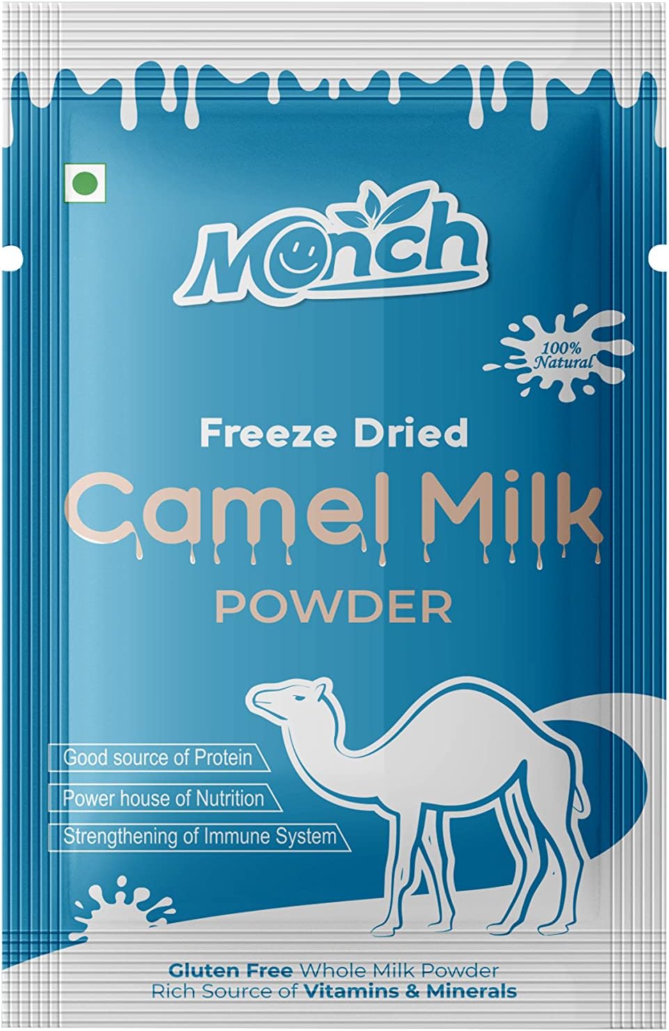 Monch Freeze Dried Camel Milk Powder | Rich In Calcium for Strong Bones & Source of Omega-3 Pure & Natural Milk Powder | No Preservatives | Easy to Digest | 20 g (Pack of 1)