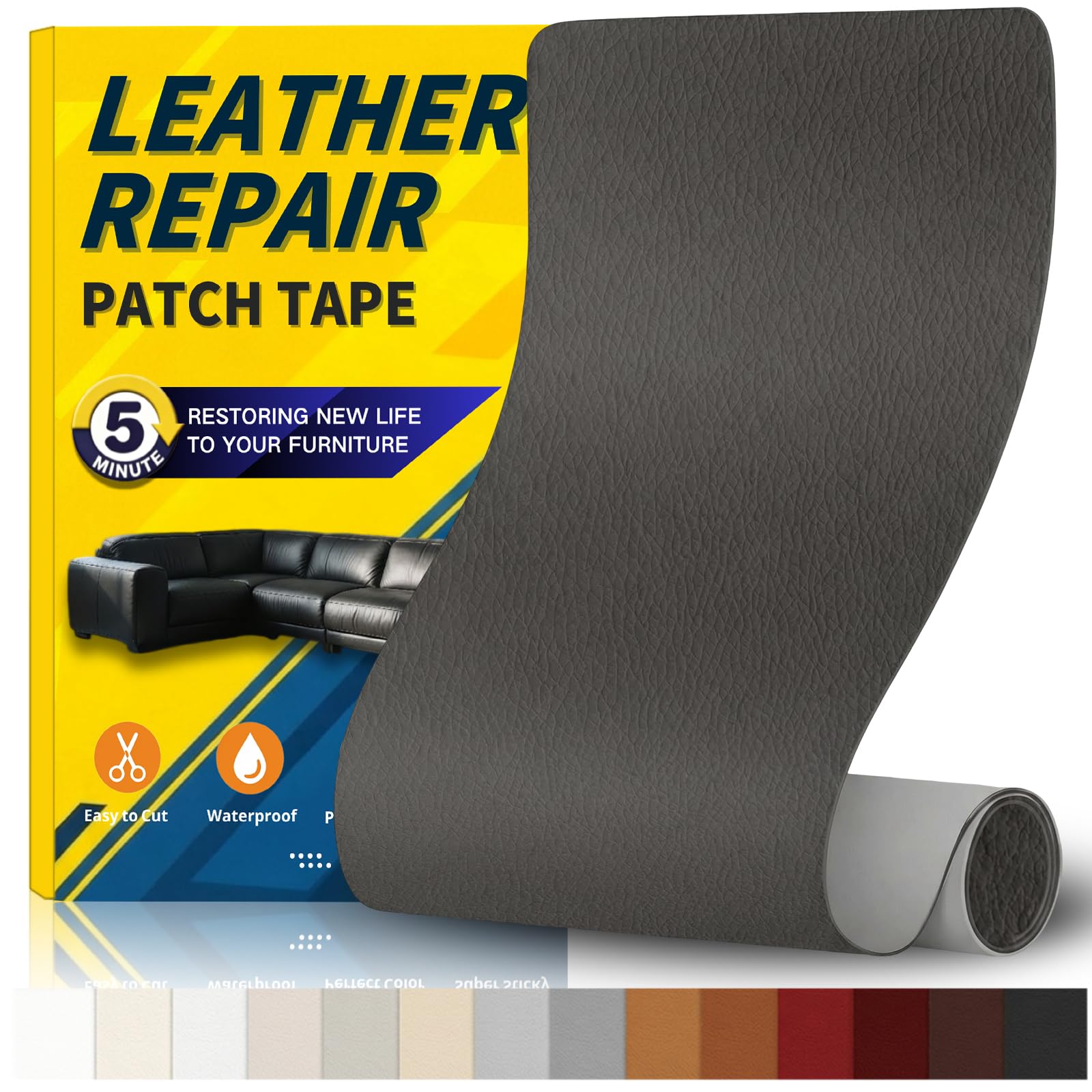 Gelaisi Leder Reparatur Set, Kunstleder Selbstklebend, Kunstleder-Reparaturset