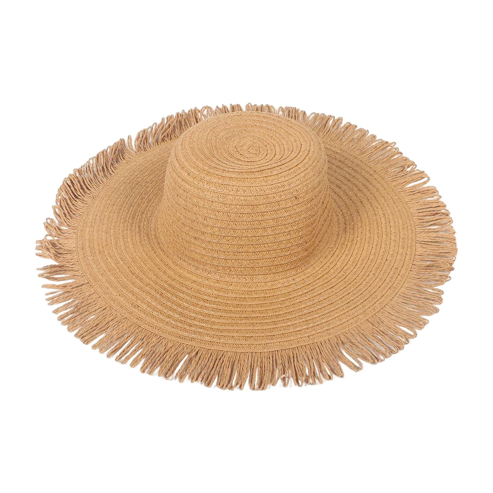 Straw Sun Hat Breathable Large Sun Protective for Summer Travel Decoration-image-27