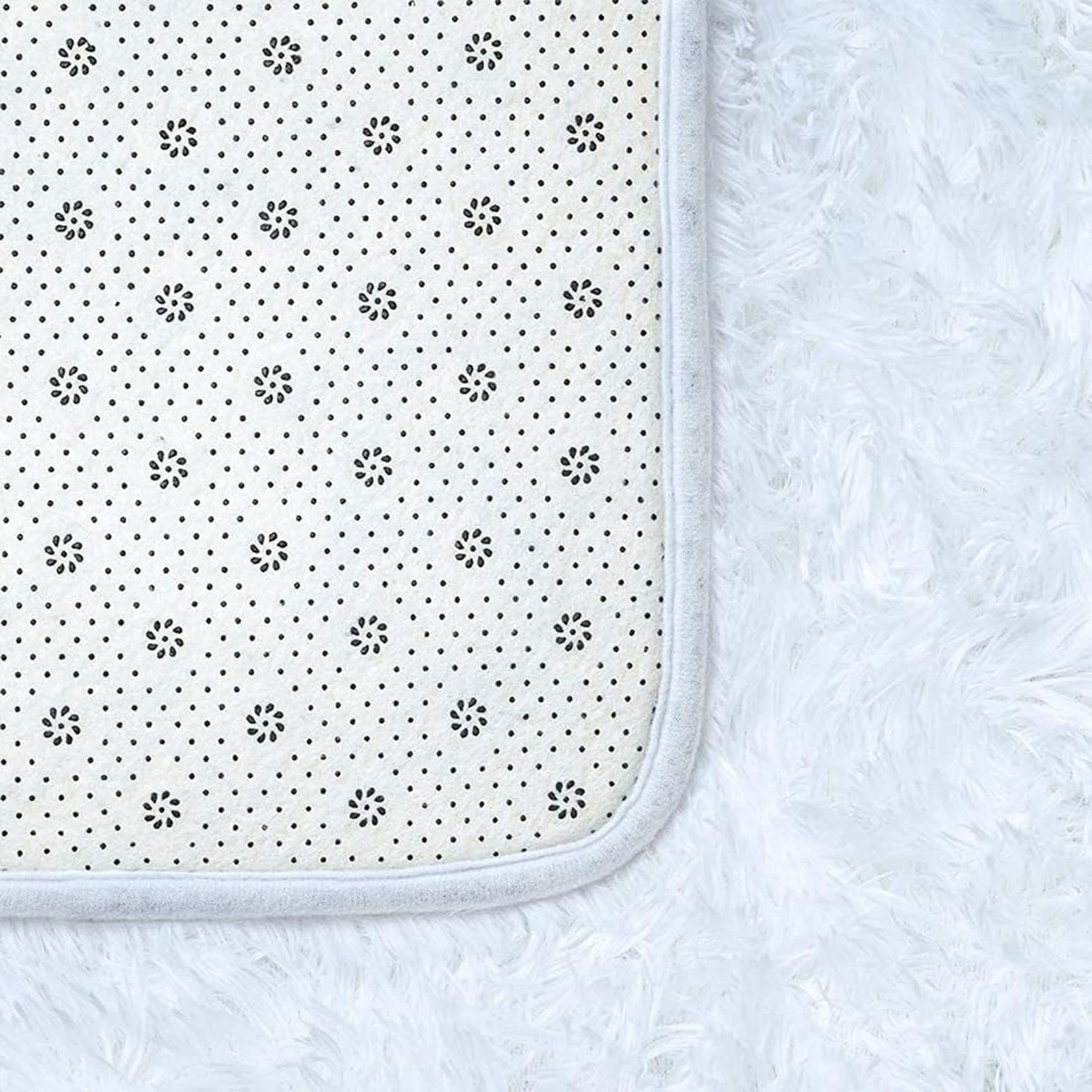 Hochflor 200x300cm Teppich Wohnzimmer Teppiche Modern Outdoor Carpet rutschfeste Unterseite Weiche für Esszimmer oder und Die Küche Cafe Lounge Sofas Usw, Weiß