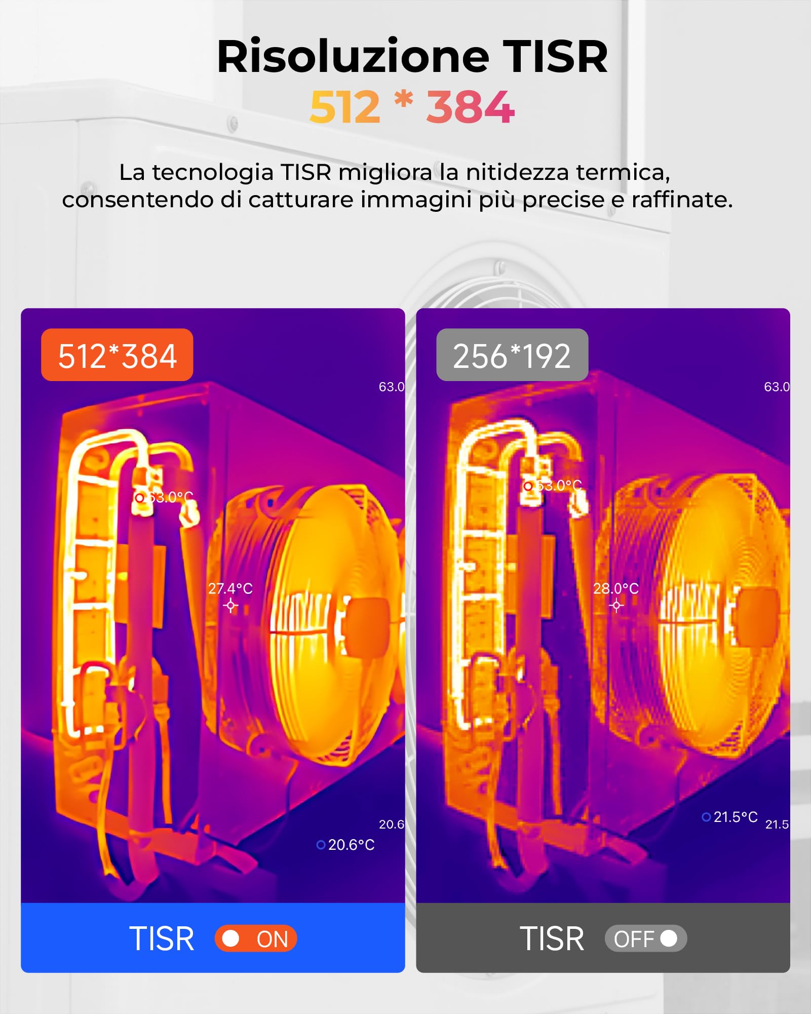 TOPDON Termocamera TS001 per Android, lente regolabile da 9mm, campo di osservazione da 0,1 a 500 metri, 512 x 384 IR, 25Hz, Termocamera con messa a fuoco manuale per applicazioni elettriche, esterni