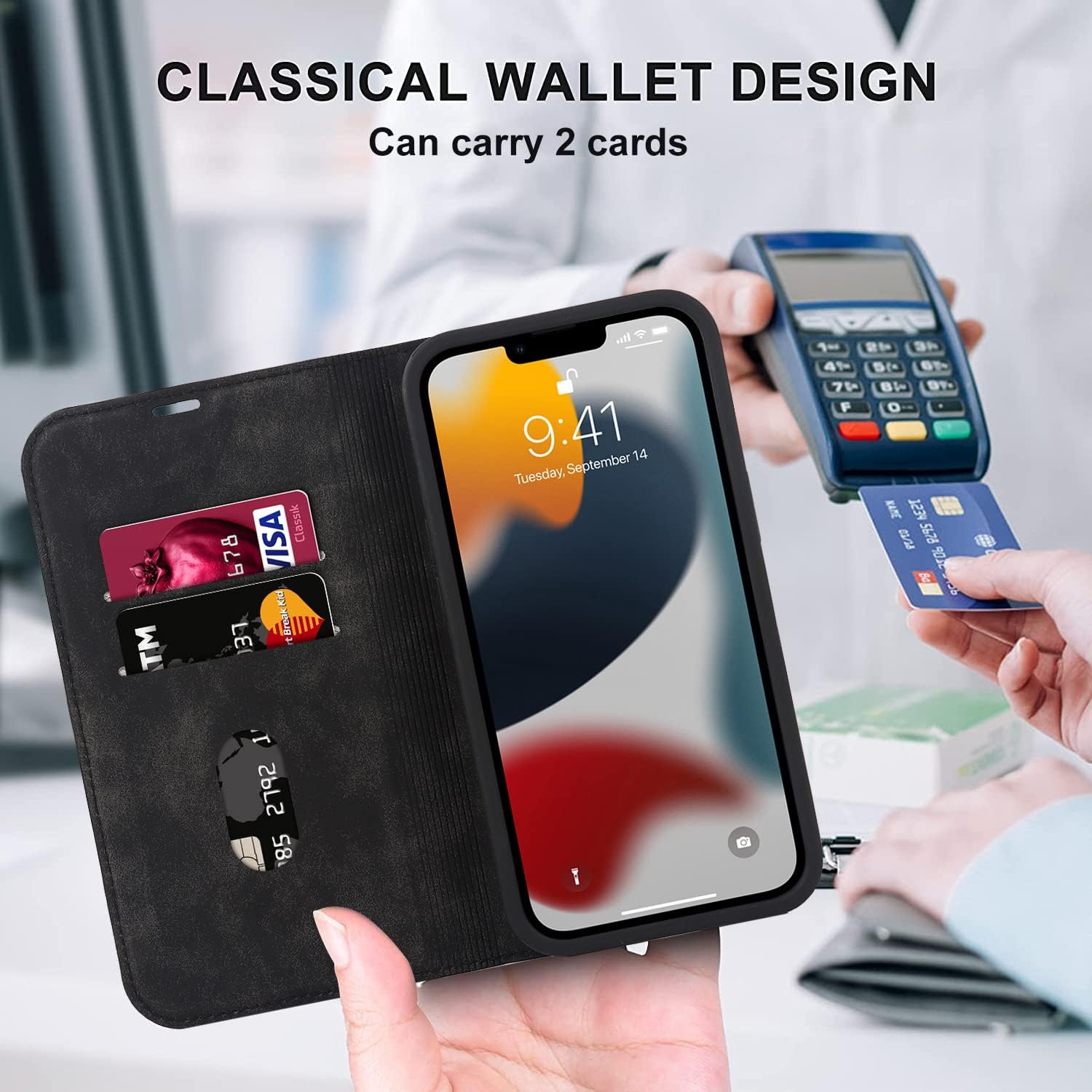 QLTYPRI Wallet Case for iPhone 14 Pro Max (6.7 inch) Compatible with Magsafe Charger - Image 3
