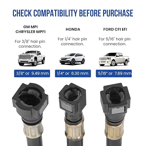 Miniatura 3 de Lichamp Medidor de presión de combustible, kit de prueba de presión de bomba de combustible con adaptador de manguera, compatible con Honda, Ford