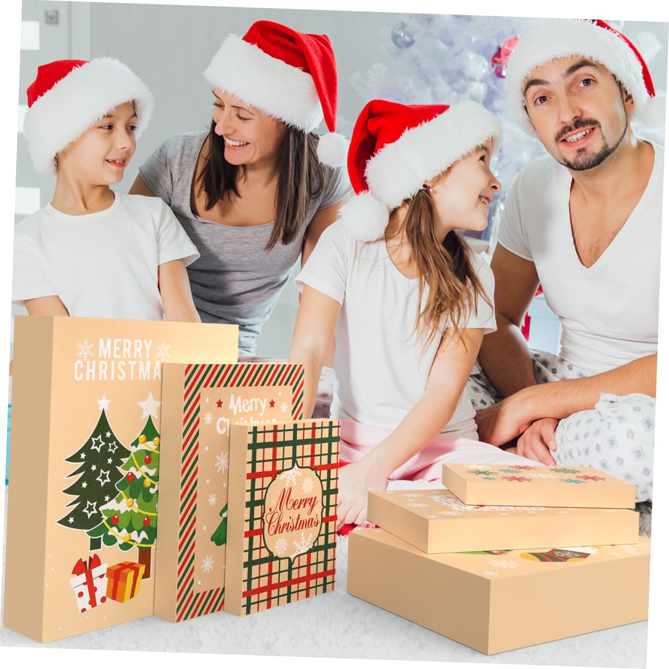Cabilock 12pcs Weihnachten -Boxen, Geschenkverpackung Weihnachten, Tone Shirt Wrap Boxen mit Deckel und Basis,Geschenkbox Groß, 12 Designs