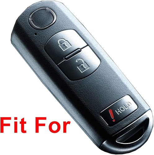 Miniatura 2 de Funda protectora inteligente, de hule, para control remoto para entrada sin llave, de 3 botones, para Mazda 3 CX3 CX5 CX7 CX9 SPEED3., Negro Rojo