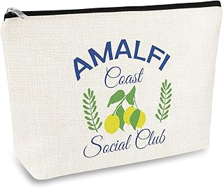 Amalfi Coast Souvenir Italy Travel Gifts Makeup Bag Italy Themed Gift for Women Cosmetic Bag Friend Sister Traveller Girls Trip Gifts Bachelorette Party Birthday Friendship Gifts Travel Toiletry Pouch