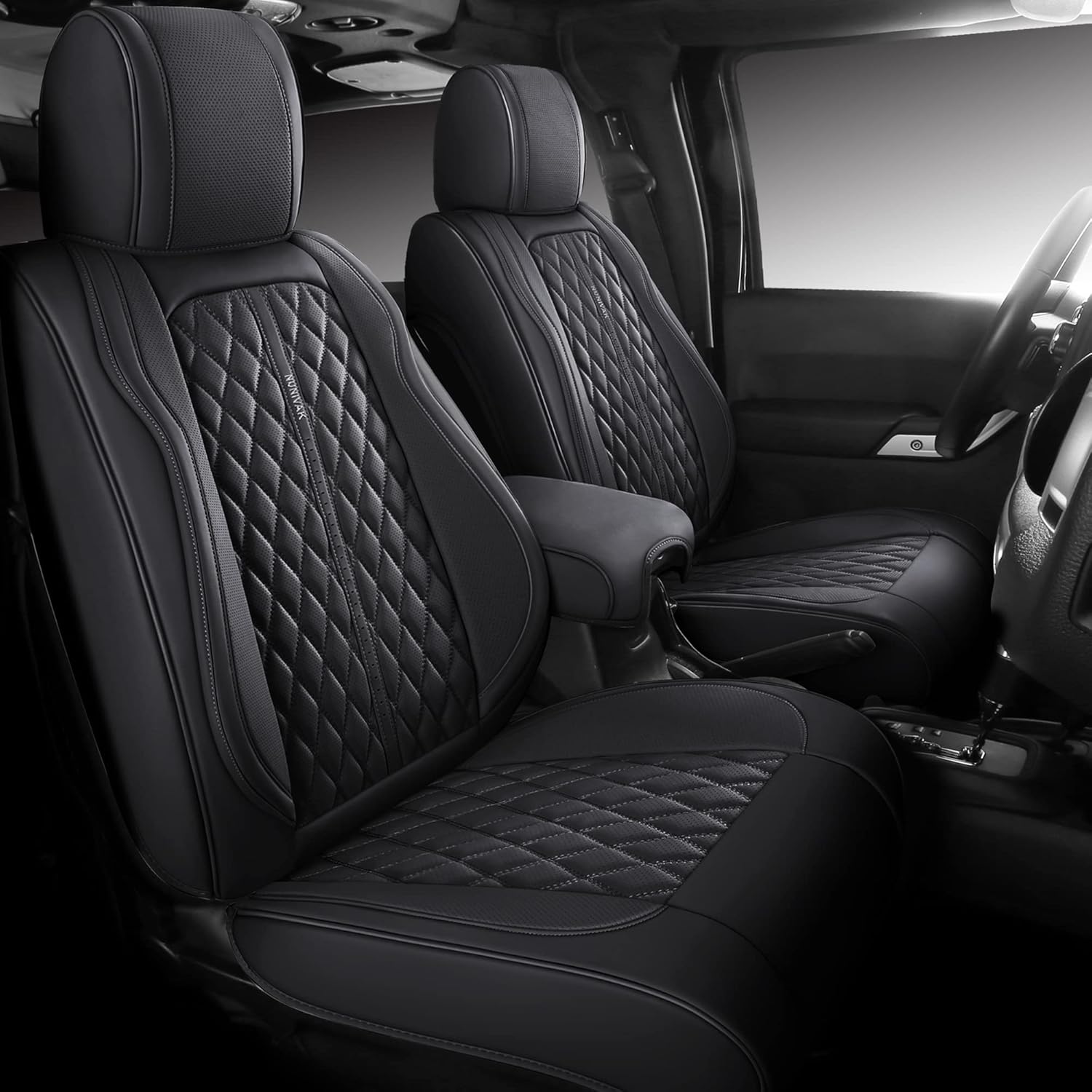 NUNIVAK Faux Leather Custom Car Seat Covers Fit for 0722