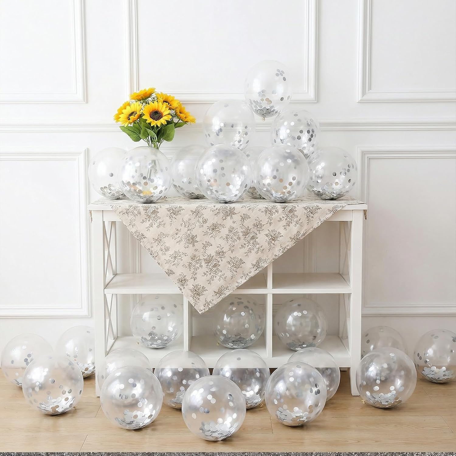1000 Pcs Silver Confetti Paper, Glitter Circle Dots Confetti