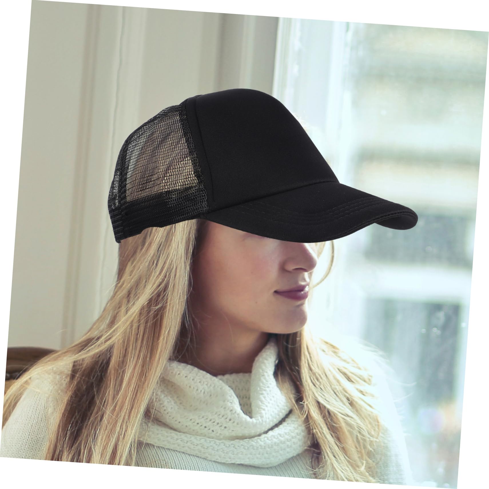 GALPADA 10 Cappelli per Sublimazione Vuoti, Berretto da Baseball in Poliestere Nero, Rete Traspirante, per Trasferimento Termico, 10 Pezzi