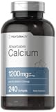 Horbäach Calcium 1200 mg with Vitamin D3 | 240 Softgels | 5000 IU Vitamin D3 | Absorbable Calcium Supplement | Non-GMO, Gluten Free Calcium Supplement
