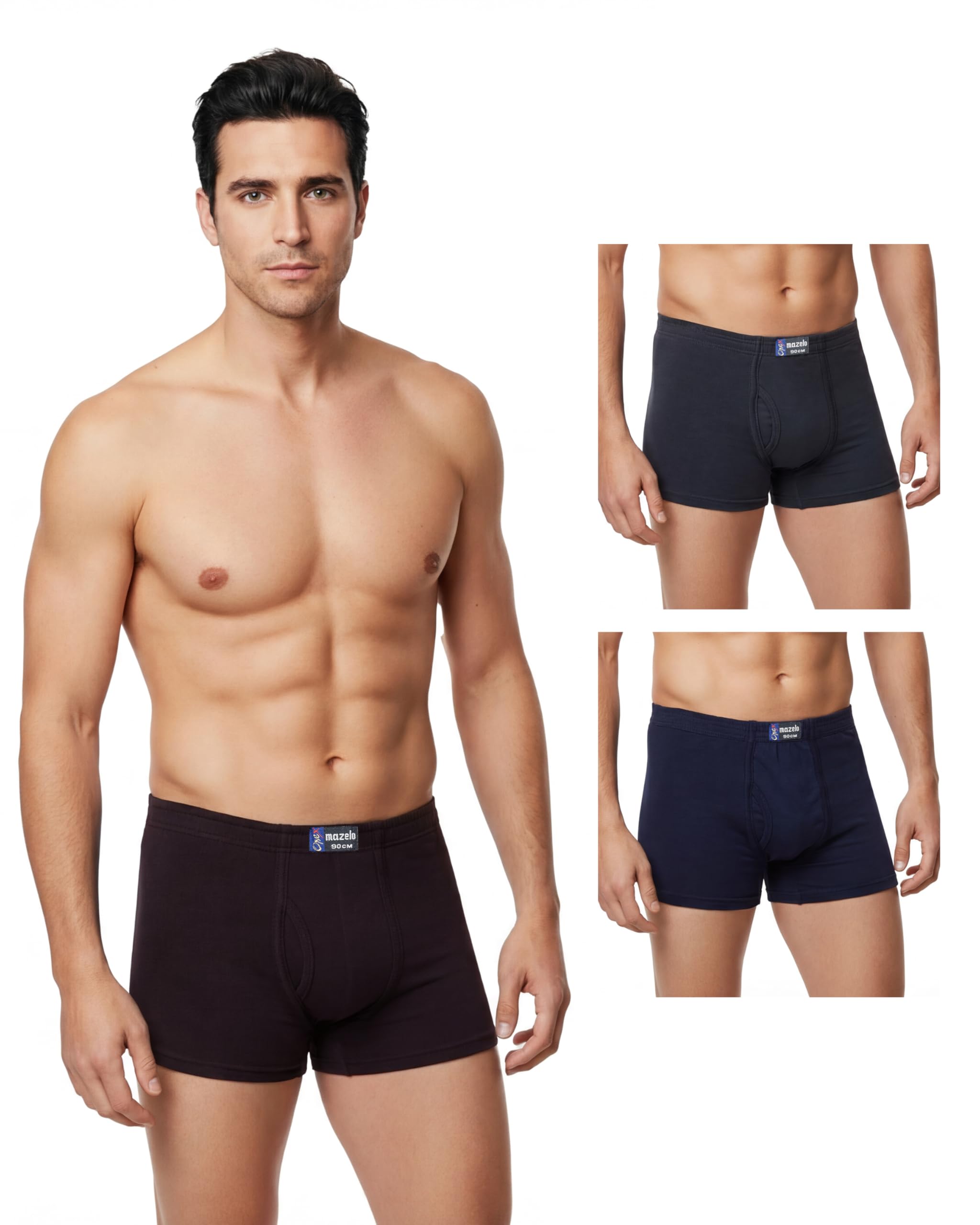 opex Men’s Cotton Solid Mazelo Trunks | Inner Elastic Regular Fit Boxer Trunks with Front Open Fly | Soft Breathable Everyday Innerwear (Pack of 3)-picture-15