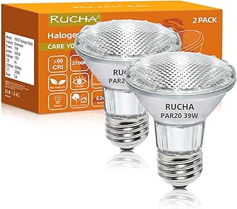 PAR20 Halogen Buld, 120V 39W Dimmable PAR20 Reflector Flood Light Bulds ...