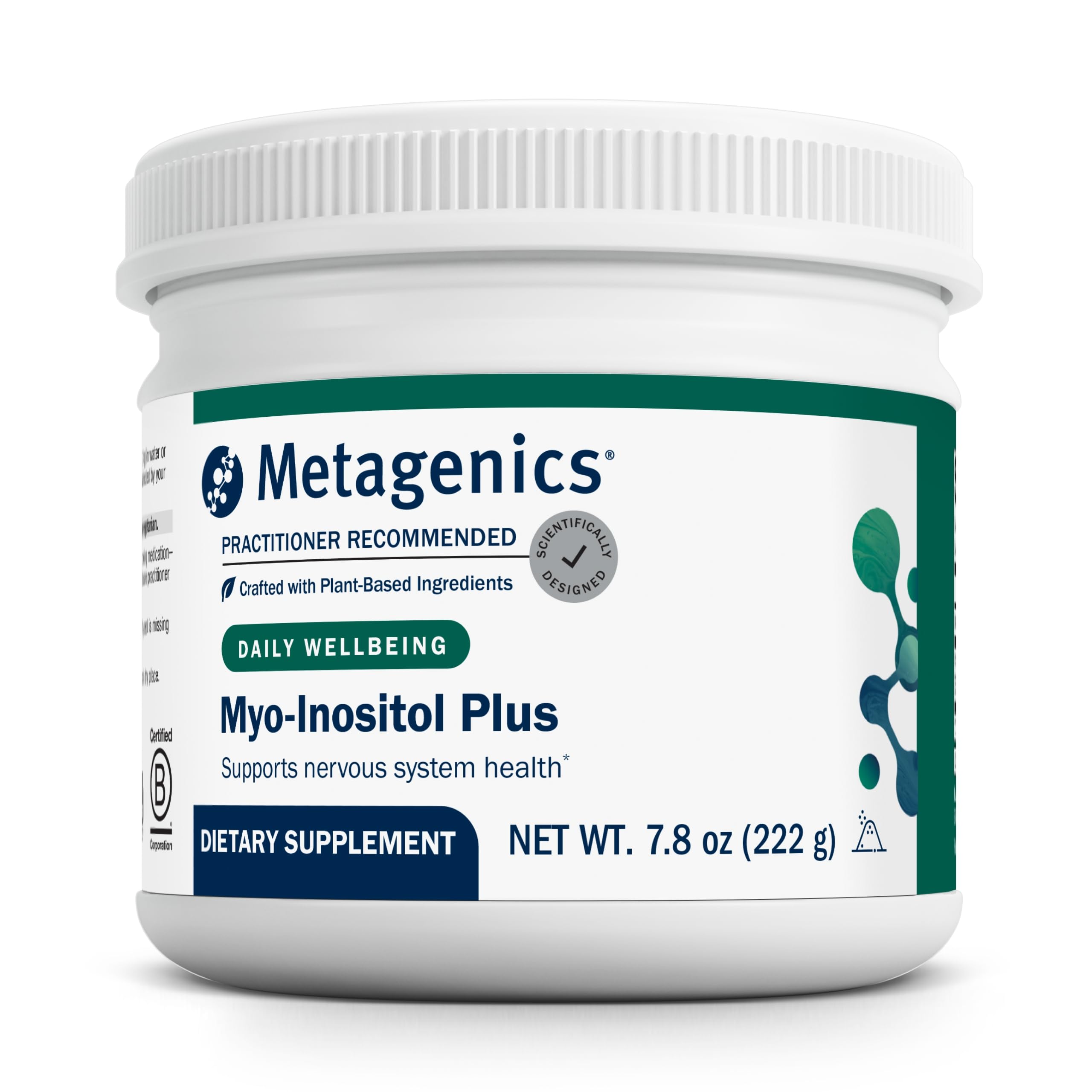 Metagenics Myo-Inositol Plus - Magnesium Supplement for Neuro Health* - with Myo-Inositol, Citric Acid & Magnesium - Supplements for Nervous System & Brain Function* - 7.8 Oz - 30 Servings