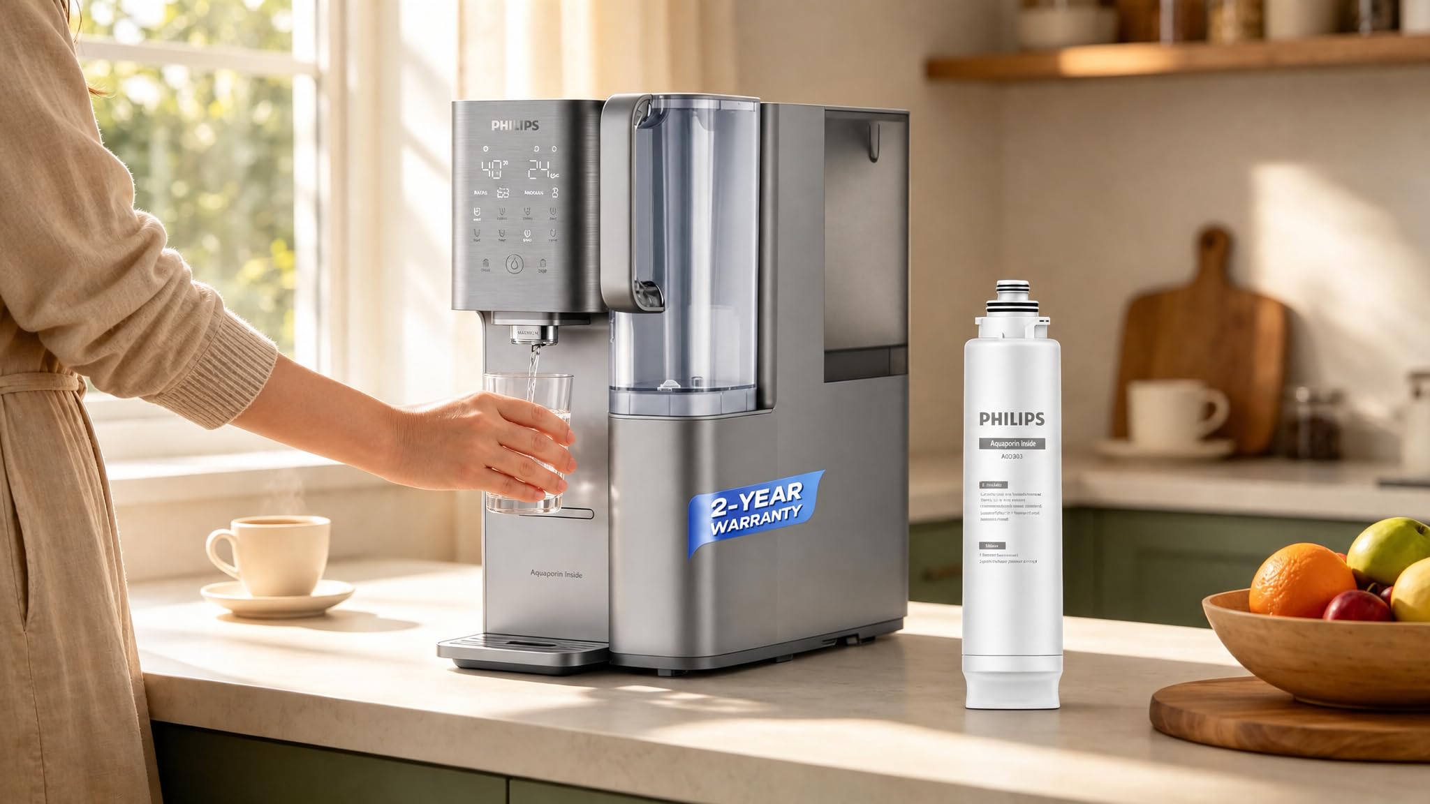 PHILIPS ADD583 - Filtro RO para dispensador de encimera ADD6928DG y ADD6926WH | Compatible con PHILIPS ADD6928DG y ADD6926WH. Filtro RO de mineralización 6 en 1. Certificado NSF, 1 año de vida útil
