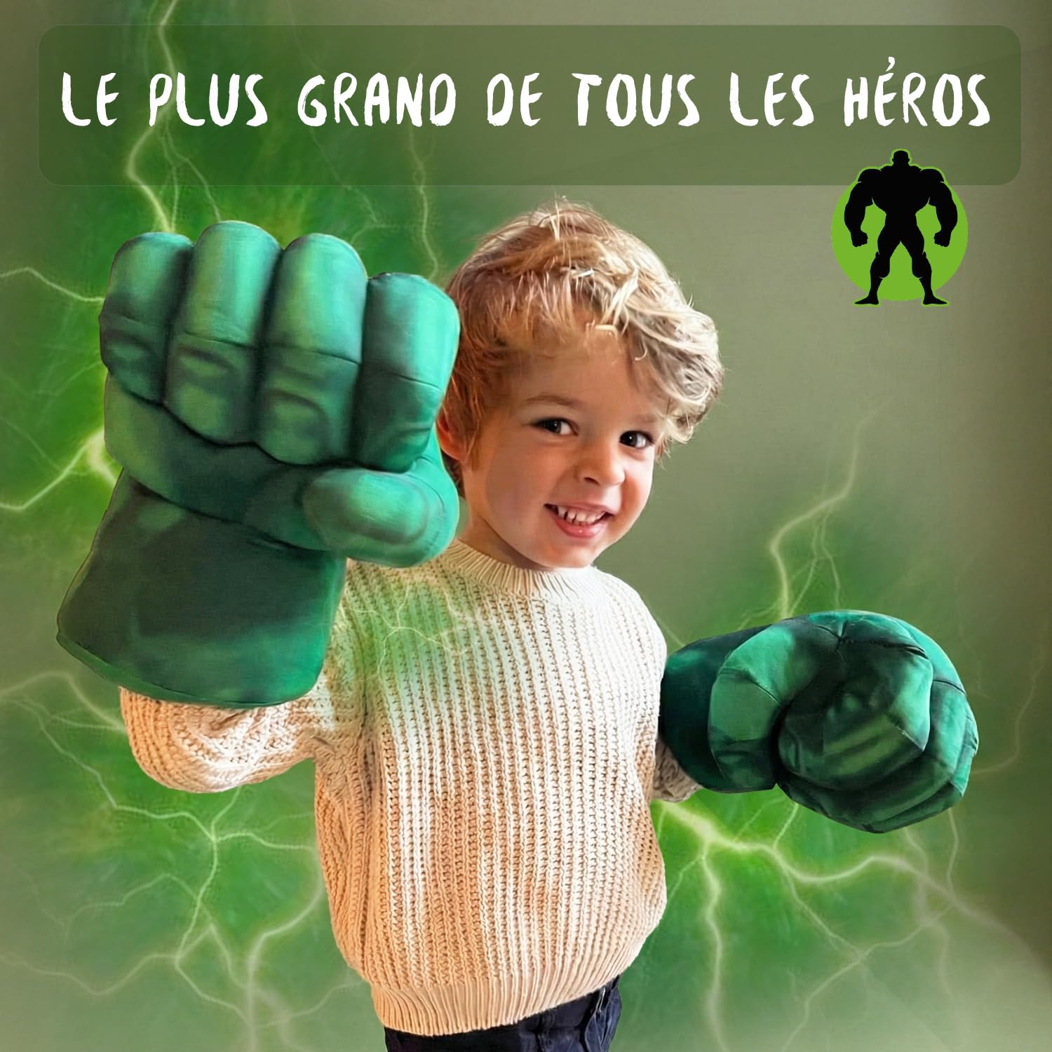 Paire de Gants de Boxe Géants Hulk | Super-Héros | Jouet Enfants | Poing en Mousse avec Attaches | Cadeau Insolite | Cosplay | Jeux | Halloween | Déguisement | Costume | 100% Fun | OriginalCup®