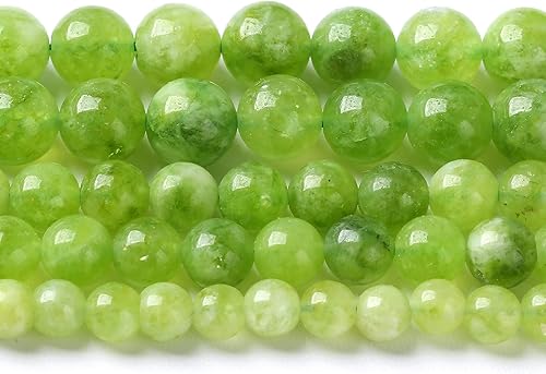 45 cuentas de cuarzo jade verde natural de 0.315 pulgadas para hacer joyas, pulseras de cristal de 1 hebra