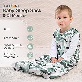 Yoofoss Baby Sleep Sack 0-6 Months Wearable Blanket for Babies 100% Organic Cotton 2-Way Zipper TOG 0.5 Toddler Sleeping Sack 3 Pack, Comfy Lightweight Sleep Sacks