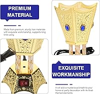 Vista 5 de Quemador de incienso eléctrico de metal, estilo de Oriente Medio, quemador de incienso eléctrico de mesa, para hogar, oficina, yoga, decoración