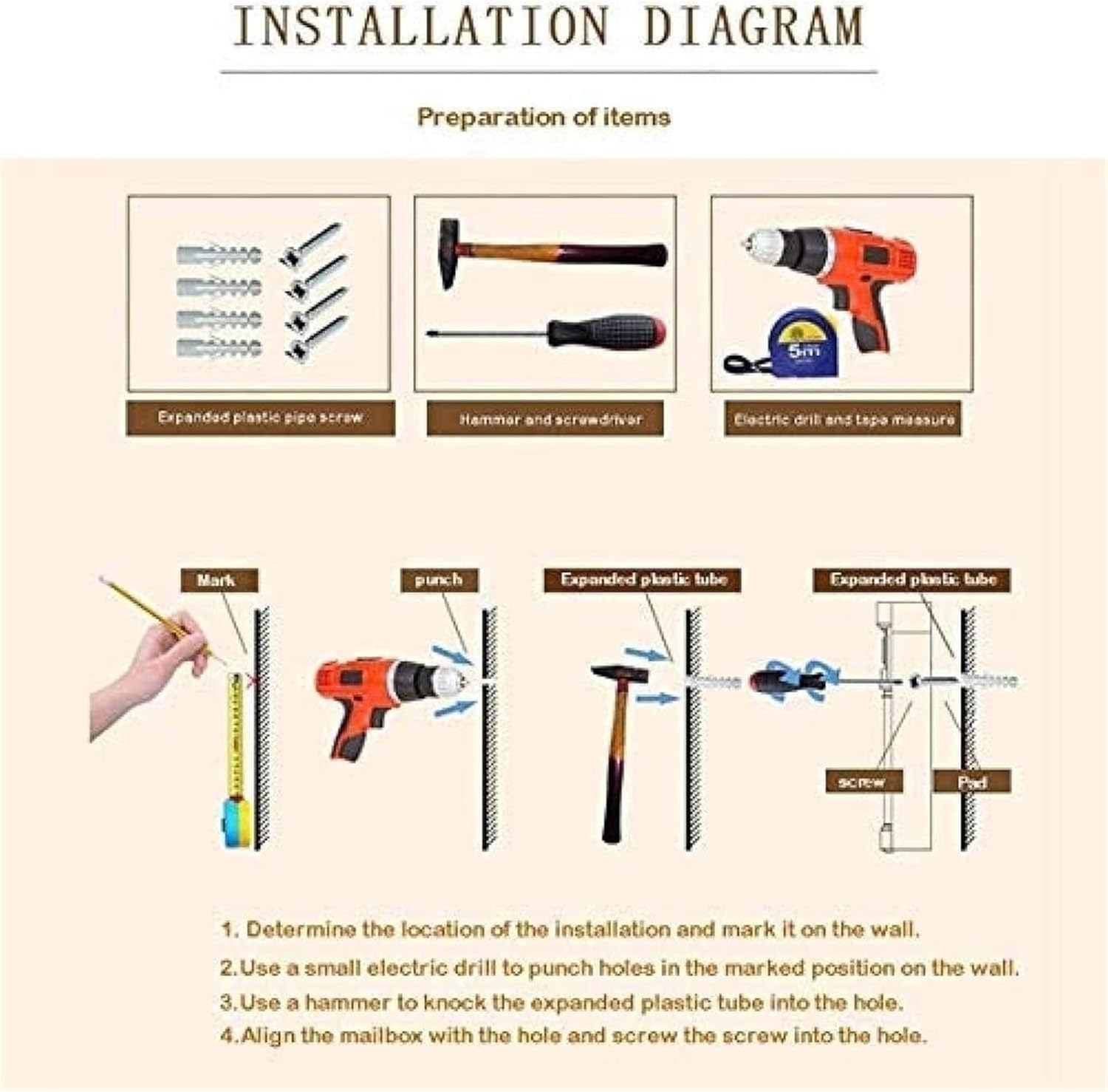 Mailbox Wall Mount Mailbox for Outside Lockable Office Letterbox Postbox Home Outdoor Decorative