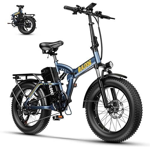 1000W Folding Electric Bike,48V 20AH Removable Battery E Bike,30+MPH,80 Miles Max Range Electric Bike for Adults,20" Fat Tire Foldable ebike,Adult Electric Bicycle for Commute Beach Snow