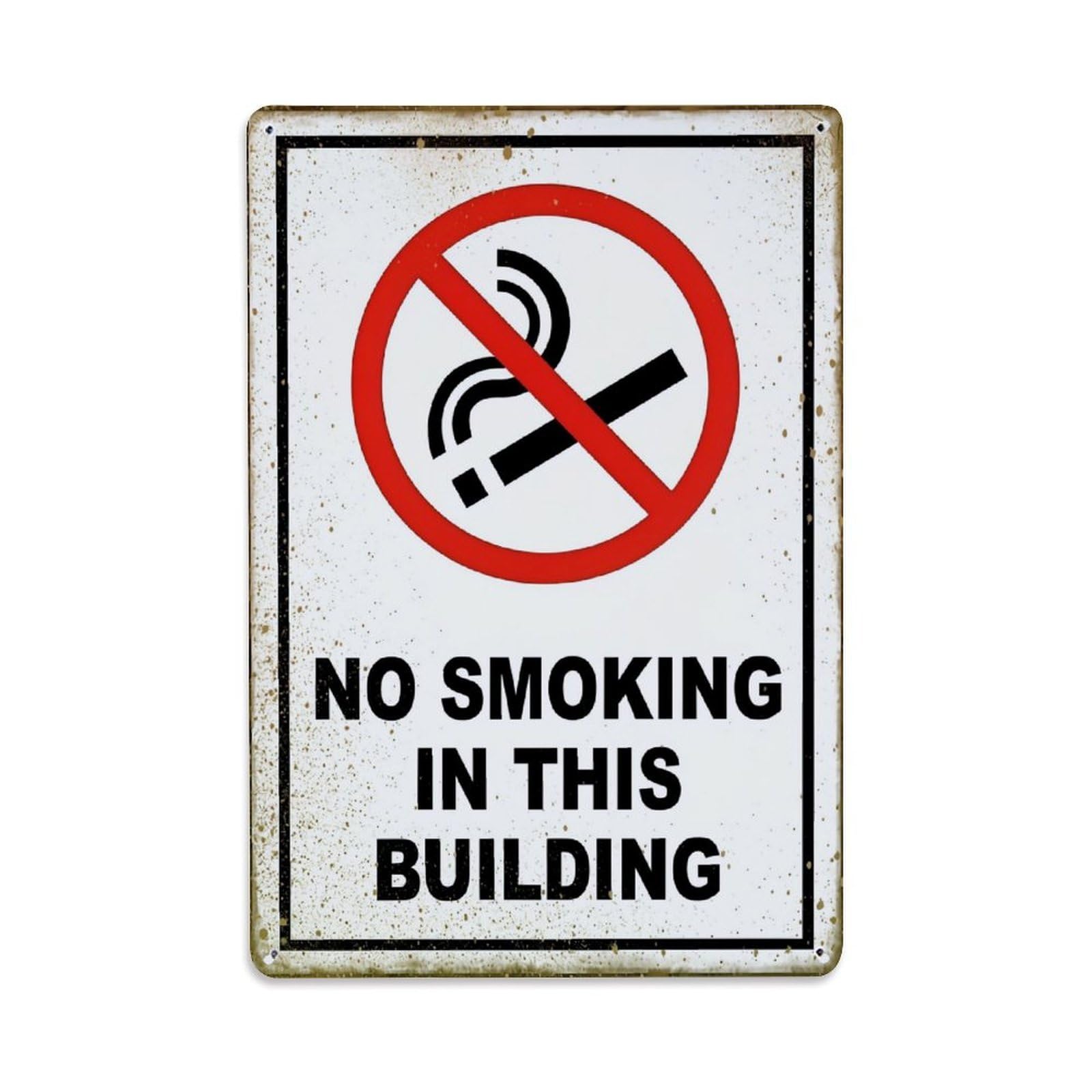Jdfenggu Vintage No Smoking In This Building Retro Metal Tin Sign, Metal Poster For Bar, Home, Man Cave, Kitchen, Laundry Room Art Decor 8X12 Inch