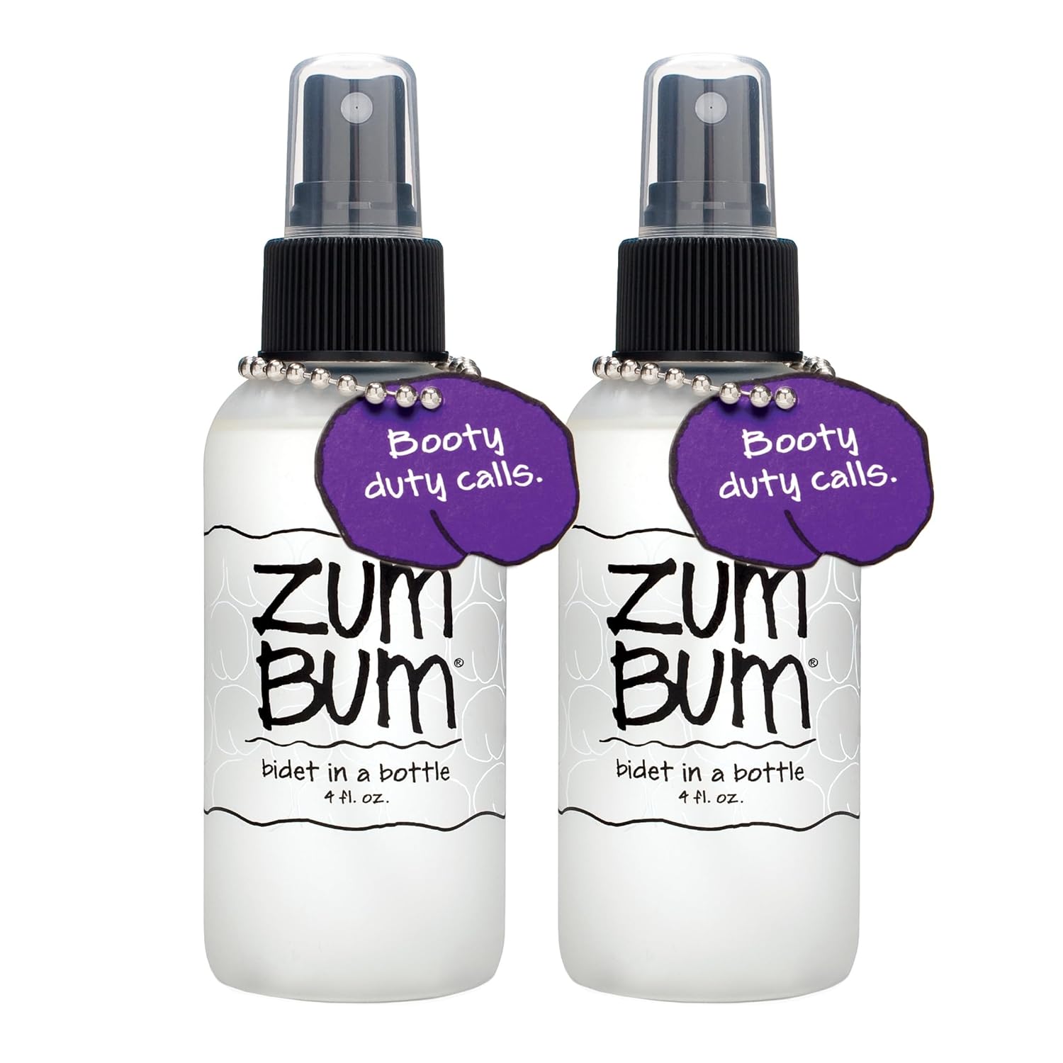Indigo Wild Zum Bum Bidet in a Bottle - Natural, Portable Bidet - Ideal for Women & Men - Includes Witch Hazel, Vegetable Glycerin & Essential Oils - 4 fl oz (2 Pack)