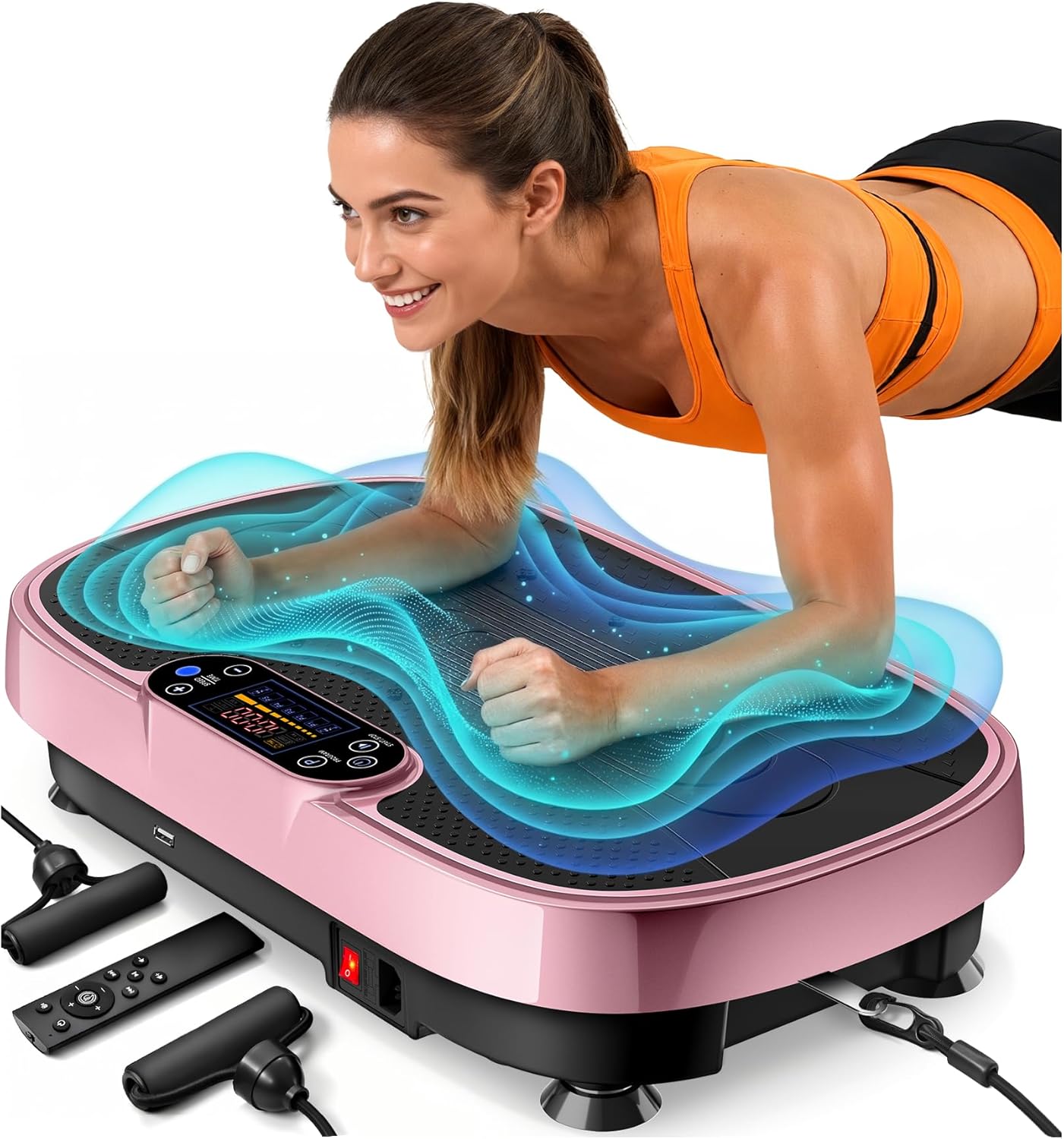 Renoj Vibration Plate Exercise Machine - 455 Lbs Full Body Vibrating Platform with Bluetooth Audio and LED Screen - Lymphatic Drainage and Weight Loss Shaker for Home Gym and Office Workout