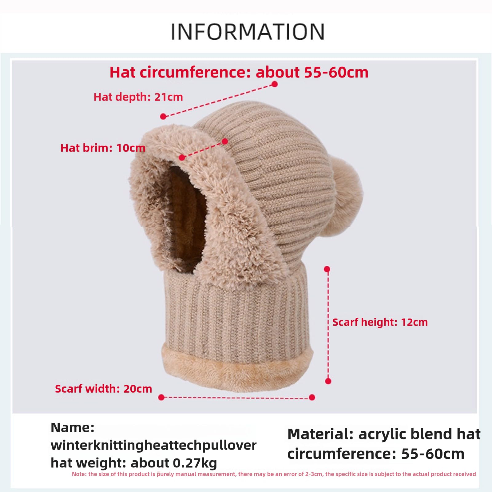 Zaktualizowana wersja Damska czapka zimowa Pom Pom Ski Bobble Cap, z pokrywą szyi Maska na twarz do spacerów na świeżym powietrzu,Black