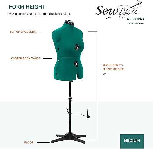 Vista 18 de Maniquí para costura Sew You de Dritz, ajustable, S