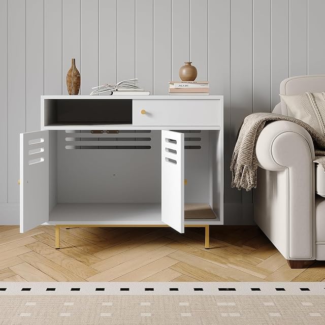 Foto 7 de 8 de Mueble Ocultador De Arenero Moderno, Doble Ventilación Lateral Eficaz, Control De Olores, 2 Cajones